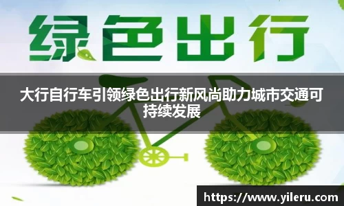 大行自行车引领绿色出行新风尚助力城市交通可持续发展